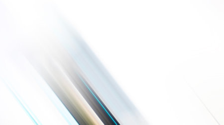 Abstract background with blue and white stripes. Blurred light background.