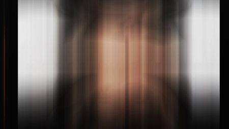 Abstract background with a blurred image of a dark room with a bright windowの写真素材