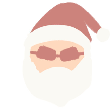 Santa Claus Red Glasses And A Christmas Hat Christmas Illustrationの写真素材