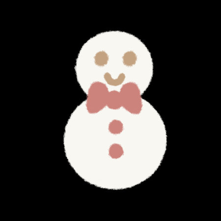 Snowman bow Red Christmas Illustrationの写真素材