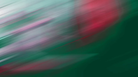 Bright multi-colored blurred lines on a dark green background. Abstract background for design.の写真素材