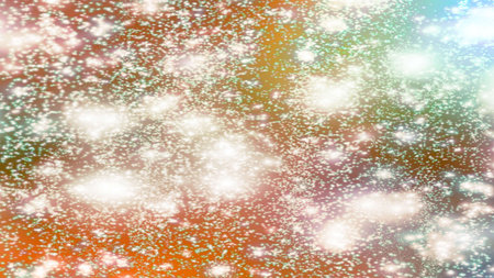 Christmas background with snowflakes Snow and stars Sparkling Glittering Glow Shiny Bokeh Lights...