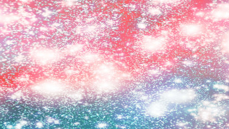 Christmas background with snowflakes Snow and stars Sparkling Glittering Glow Shiny Bokeh Lights...