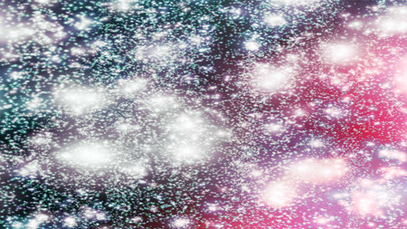 Christmas background with snowflakes Snow and stars Sparkling Glittering Glow Shiny Bokeh Lights...