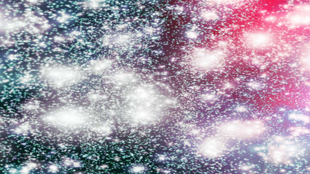 Christmas background with snowflakes Snow and stars Sparkling Glittering Glow Shiny Bokeh Lights...
