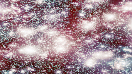 Christmas background with snowflakes Snow and stars Sparkling Glittering Glow Shiny Bokeh Lights...