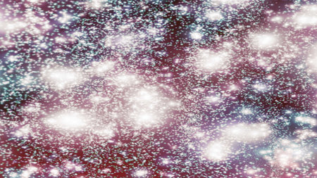 Christmas background with snowflakes Snow and stars Sparkling Glittering Glow Shiny Bokeh Lights...
