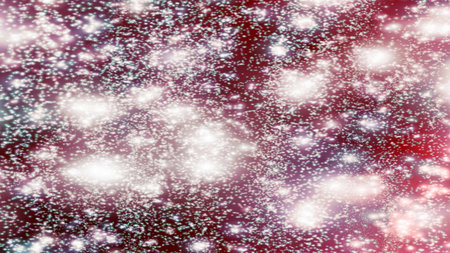 Christmas background with snowflakes Snow and stars Sparkling Glittering Glow Shiny Bokeh Lights...