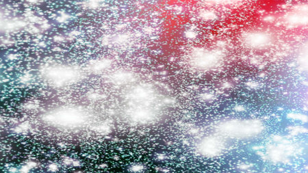 Christmas background with snowflakes Snow and stars Sparkling Glittering Glow Shiny Bokeh Lights...