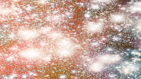 Christmas background with snowflakes Snow and stars Sparkling Glittering Glow Shiny Bokeh Lights...
