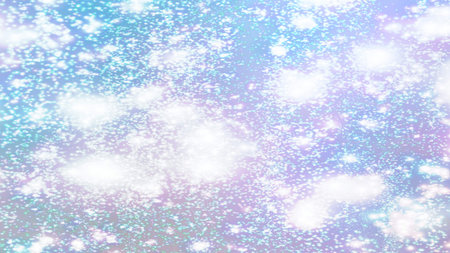 Christmas background with snowflakes Snow and stars Sparkling Glittering Glow Shiny Bokeh Lights...
