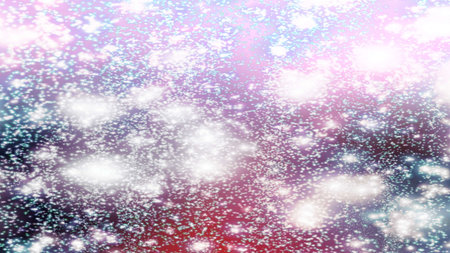 Christmas background with snowflakes Snow and stars Sparkling Glittering Glow Shiny Bokeh Lights...