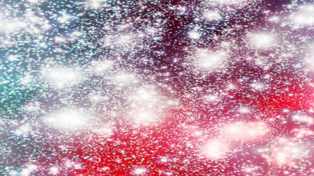 Christmas background with snowflakes Snow and stars Sparkling Glittering Glow Shiny Bokeh Lights...