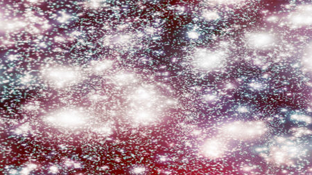 Christmas background with snowflakes Snow and stars Sparkling Glittering Glow Shiny Bokeh Lights...