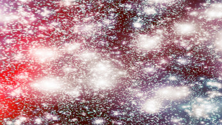 Christmas background with snowflakes Snow and stars Sparkling Glittering Glow Shiny Bokeh Lights...