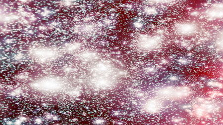 Christmas background with snowflakes Snow and stars Sparkling Glittering Glow Shiny Bokeh Lights...