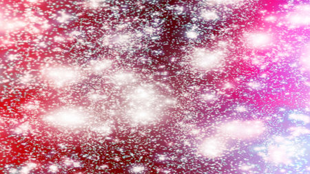 Christmas background with snowflakes Snow and stars Sparkling Glittering Glow Shiny Bokeh Lights...