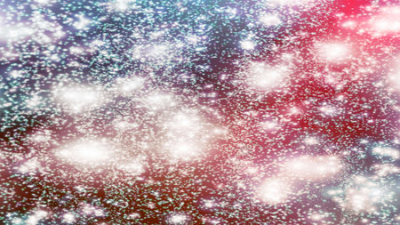 Christmas background with snowflakes Snow and stars Sparkling Glittering Glow Shiny Bokeh Lights...