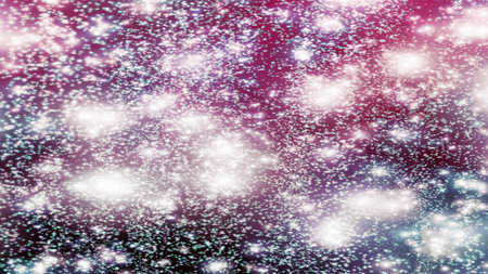 Christmas background with snowflakes Snow and stars Sparkling Glittering Glow Shiny Bokeh Lights...