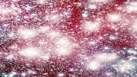 Christmas background with snowflakes Snow and stars Sparkling Glittering Glow Shiny Bokeh Lights...