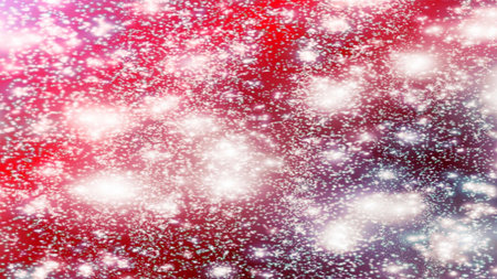 Christmas background with snowflakes Snow and stars Sparkling Glittering Glow Shiny Bokeh Lights...