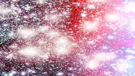 Christmas background with snowflakes Snow and stars Sparkling Glittering Glow Shiny Bokeh Lights...