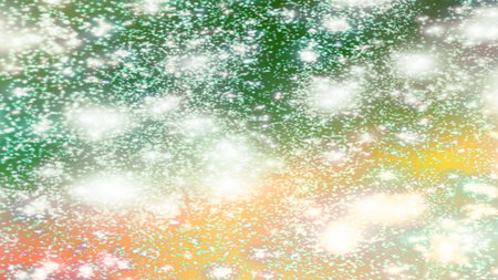 Christmas background with snowflakes Snow and stars Sparkling Glittering Glow Shiny Bokeh Lights...