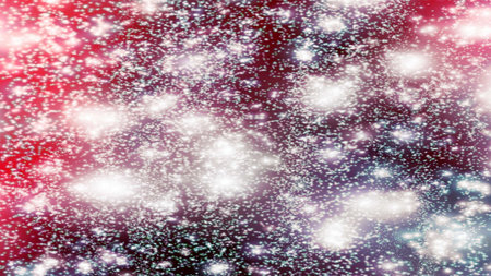 Christmas background with snowflakes Snow and stars Sparkling Glittering Glow Shiny Bokeh Lights...