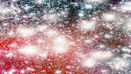 Christmas background with snowflakes Snow and stars Sparkling Glittering Glow Shiny Bokeh Lights...