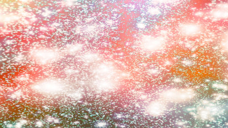 Christmas background with snowflakes Snow and stars Sparkling Glittering Glow Shiny Bokeh Lights...
