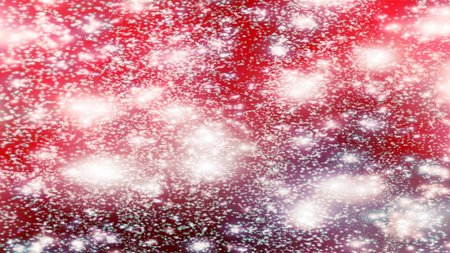 Christmas background with snowflakes Snow and stars Sparkling Glittering Glow Shiny Bokeh Lights...