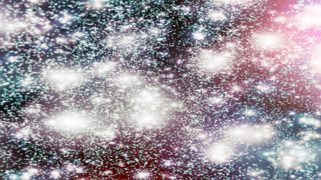 Christmas background with snowflakes Snow and stars Sparkling Glittering Glow Shiny Bokeh Lights...