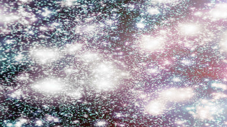 Christmas background with snowflakes Snow and stars Sparkling Glittering Glow Shiny Bokeh Lights...