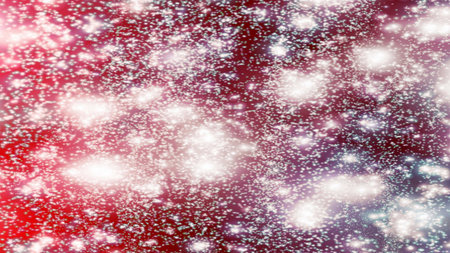 Christmas background with snowflakes Snow and stars Sparkling Glittering Glow Shiny Bokeh Lights...