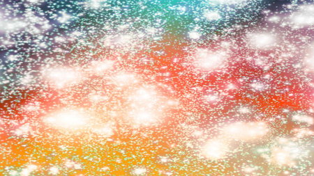 Christmas background with snowflakes Snow and stars Sparkling Glittering Glow Shiny Bokeh Lights...