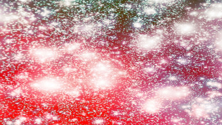 Christmas background with snowflakes Snow and stars Sparkling Glittering Glow Shiny Bokeh Lights...