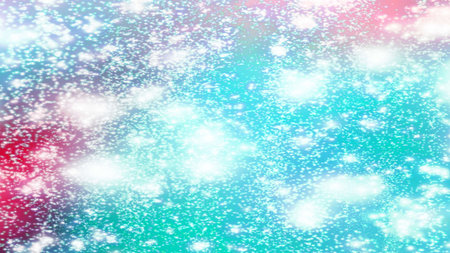Christmas background with snowflakes Snow and stars Sparkling Glittering Glow Shiny Bokeh Lights...