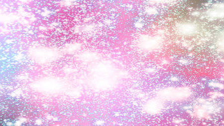 Christmas background with snowflakes Snow and stars Sparkling Glittering Glow Shiny Bokeh Lights...