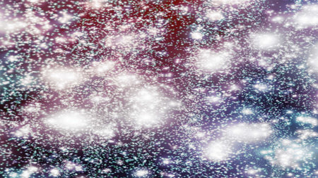 Christmas background with snowflakes Snow and stars Sparkling Glittering Glow Shiny Bokeh Lights...