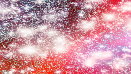 Christmas background with snowflakes Snow and stars Sparkling Glittering Glow Shiny Bokeh Lights...