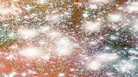 Christmas background with snowflakes Snow and stars Sparkling Glittering Glow Shiny Bokeh Lights...