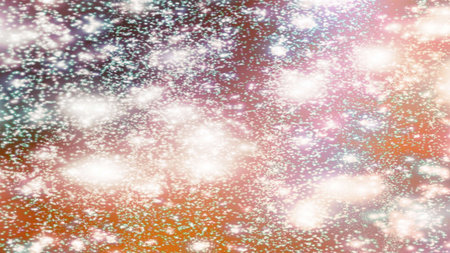 Christmas background with snowflakes Snow and stars Sparkling Glittering Glow Shiny Bokeh Lights...