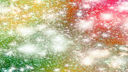 Christmas background with snowflakes Snow and stars Sparkling Glittering Glow Shiny Bokeh Lights...