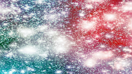 Christmas background with snowflakes Snow and stars Sparkling Glittering Glow Shiny Bokeh Lights...