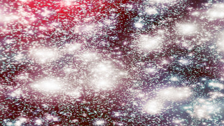 Christmas background with snowflakes Snow and stars Sparkling Glittering Glow Shiny Bokeh Lights...