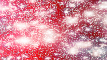 Christmas background with snowflakes Snow and stars Sparkling Glittering Glow Shiny Bokeh Lights...