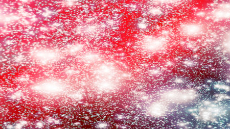 Christmas background with snowflakes Snow and stars Sparkling Glittering Glow Shiny Bokeh Lights...