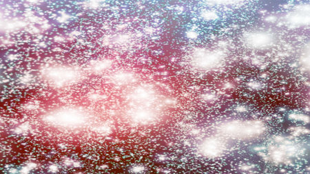 Christmas background with snowflakes Snow and stars Sparkling Glittering Glow Shiny Bokeh Lights...
