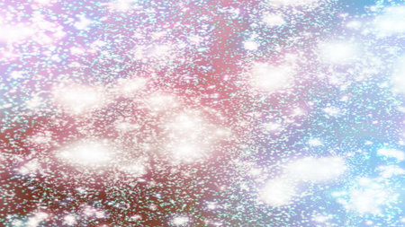 Christmas background with snowflakes Snow and stars Sparkling Glittering Glow Shiny Bokeh Lights...