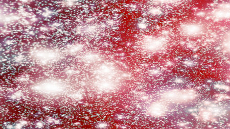 Christmas background with snowflakes Snow and stars Sparkling Glittering Glow Shiny Bokeh Lights...